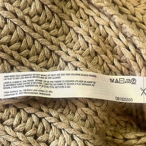 Anthropologie Daily Practice Open Air Tan Y2K Sweater Hooded Zip Front Vest Sz X - Picture 8 of 8